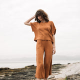 Evora Organic Cotton Trousers in Straw S Preloved