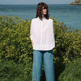 Everly Organic Cotton Batwing Shirt in White