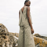 Effi Cotton Linen Vest in Khaki