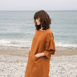 Claudia-May Linen Dress in Pecan