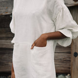 Claudia-May Linen Dress in Stone