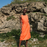 Cece Organic Cotton Dress in Coral