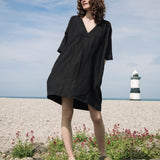 Cari-May Organic Cotton and Linen Dress in Black