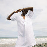 Cari-May Organic Cotton and Linen Dress in White