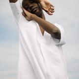 Cari-May Organic Cotton and Linen Dress in White