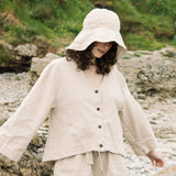 Calder Cotton Linen Shirt in Sand