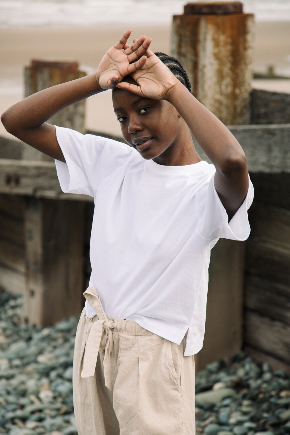 Beaumont Organic Bay-Sue Jersey Top - Cacao & White Stripe