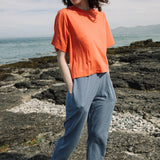 Bay Organic Cotton Top in Coral