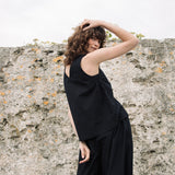 Azure Organic Cotton Vest in Black