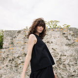 Azure Organic Cotton Vest in Black