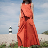 Azure Organic Cotton Vest in Rust