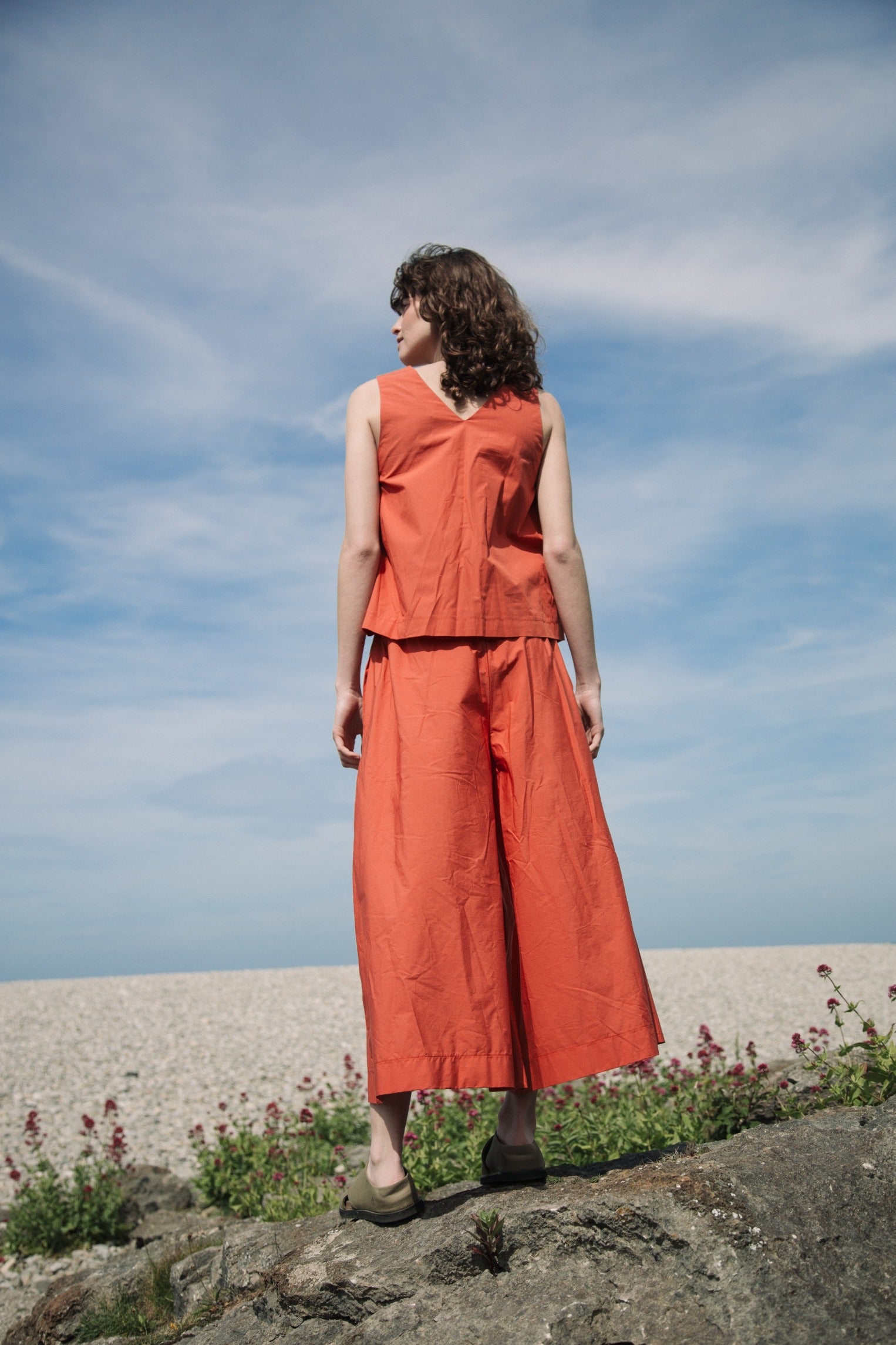 Azure Organic Cotton Vest in Rust