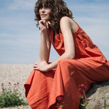 Azure Organic Cotton Vest in Rust