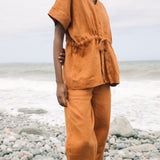 Asherah-May Linen Top in Pecan