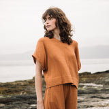 Ariel Organic Cotton Top in Pecan by HANNAH BEAUMONT