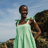 Aerwyna-May Linen Dress in Apple