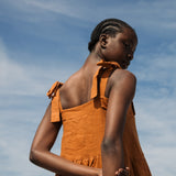 Aerwyna-May Linen Dress in Pecan