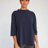 Corinne Organic Cotton Top In Navy