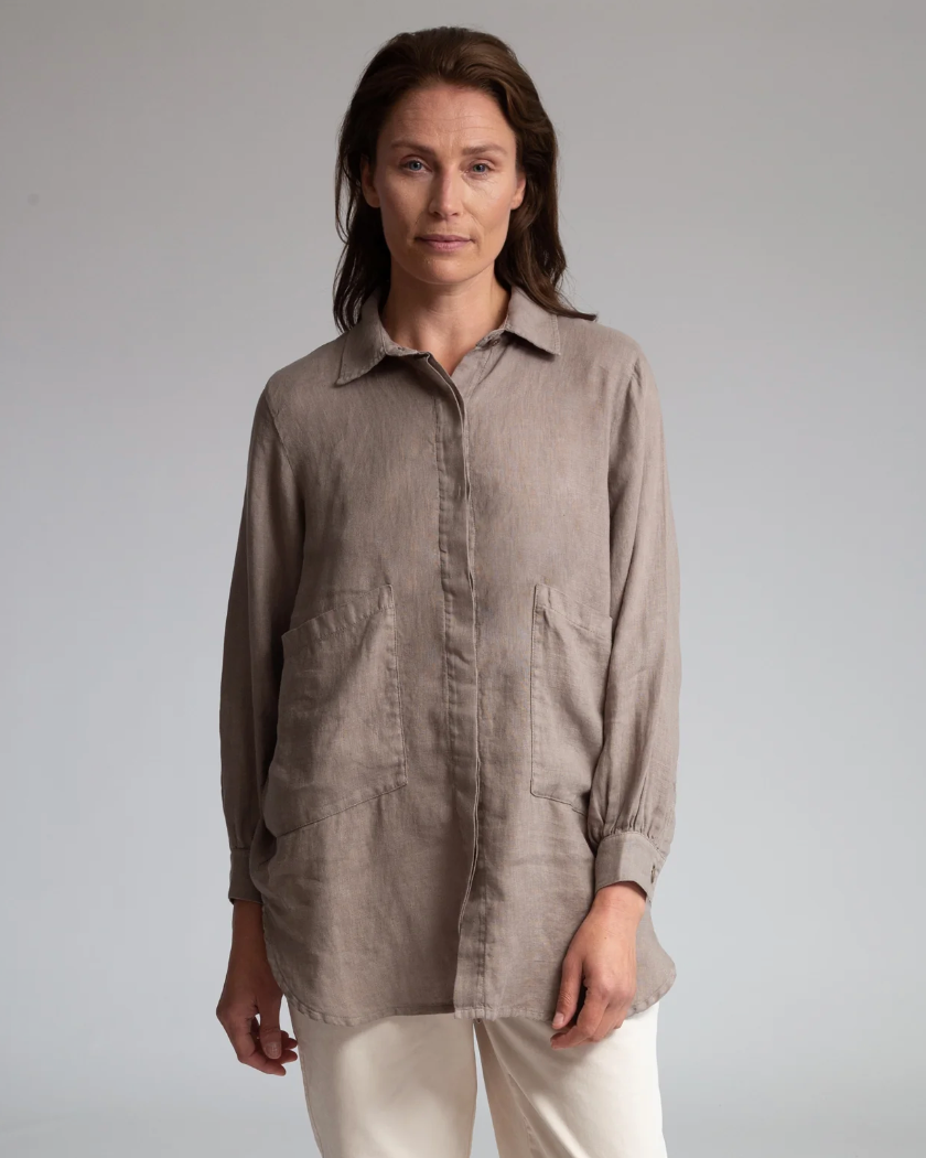 Jacqueline Linen Shirt In Olive