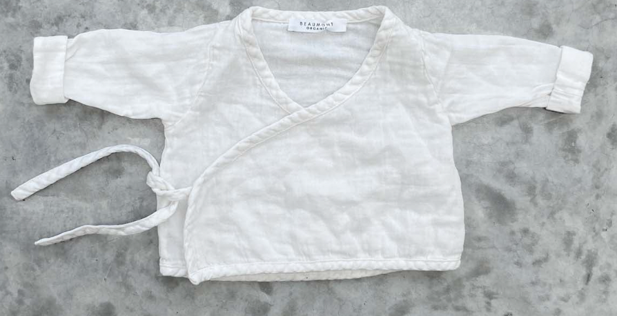 Jael Organic Cotton Baby Top In Off White