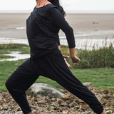 Kachina Organic Cotton Yoga Hareem Trousers In Black