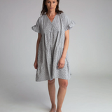Ada Organic Cotton Gingham Dress in Black and White