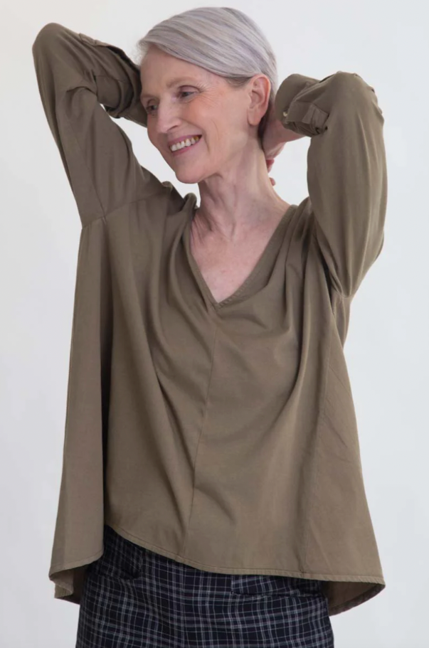 Aoife Organic Cotton Blouse in Lichen