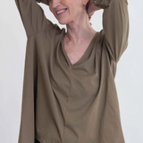 Aoife Organic Cotton Blouse in Lichen