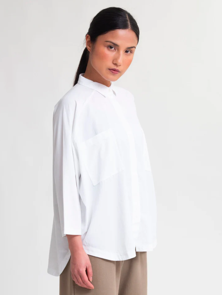 Stephanie Organic Cotton Shirt In White