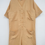 Nadia Linen Playsuit In Sunflower