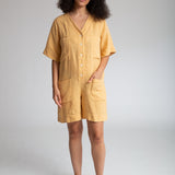 Nadia Linen Playsuit In Sunflower