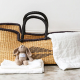 BENTO Organic Cotton Quilted Baby Blanket In Off White