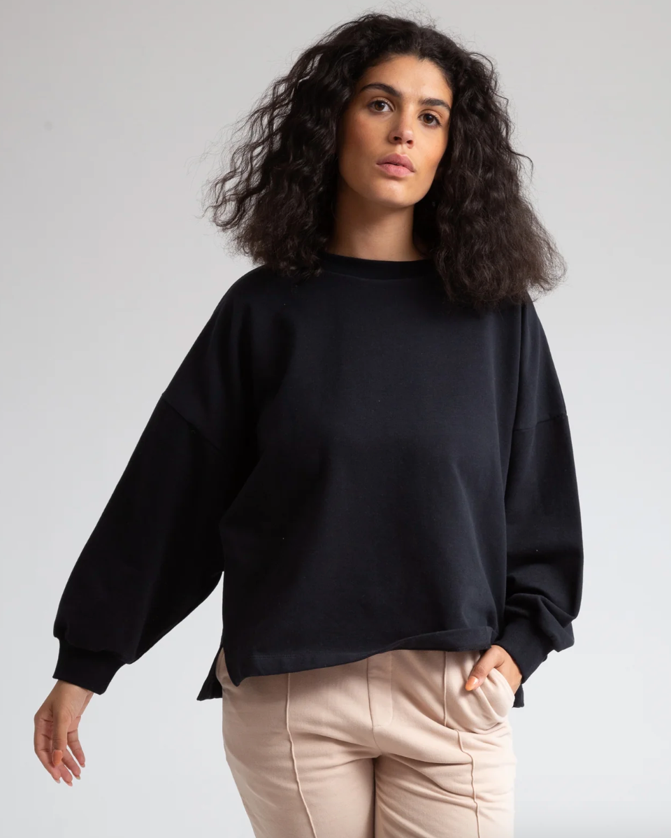 Serenity Organic Cotton Sweatshirt In Black