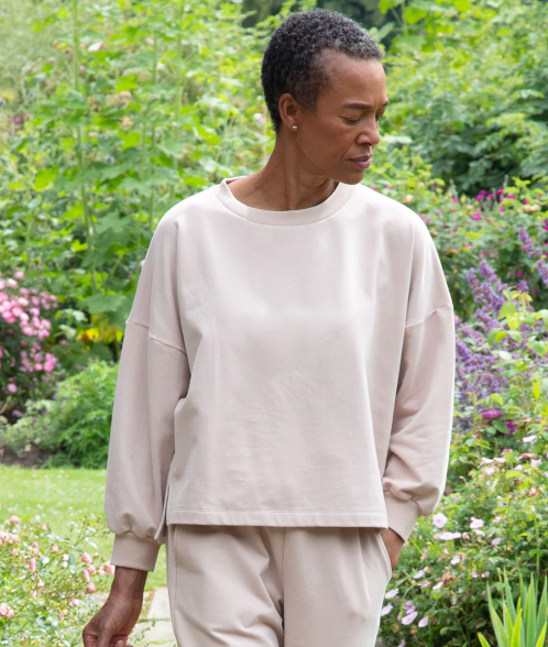 Serenity Organic Cotton Sweatshirt In Crepe