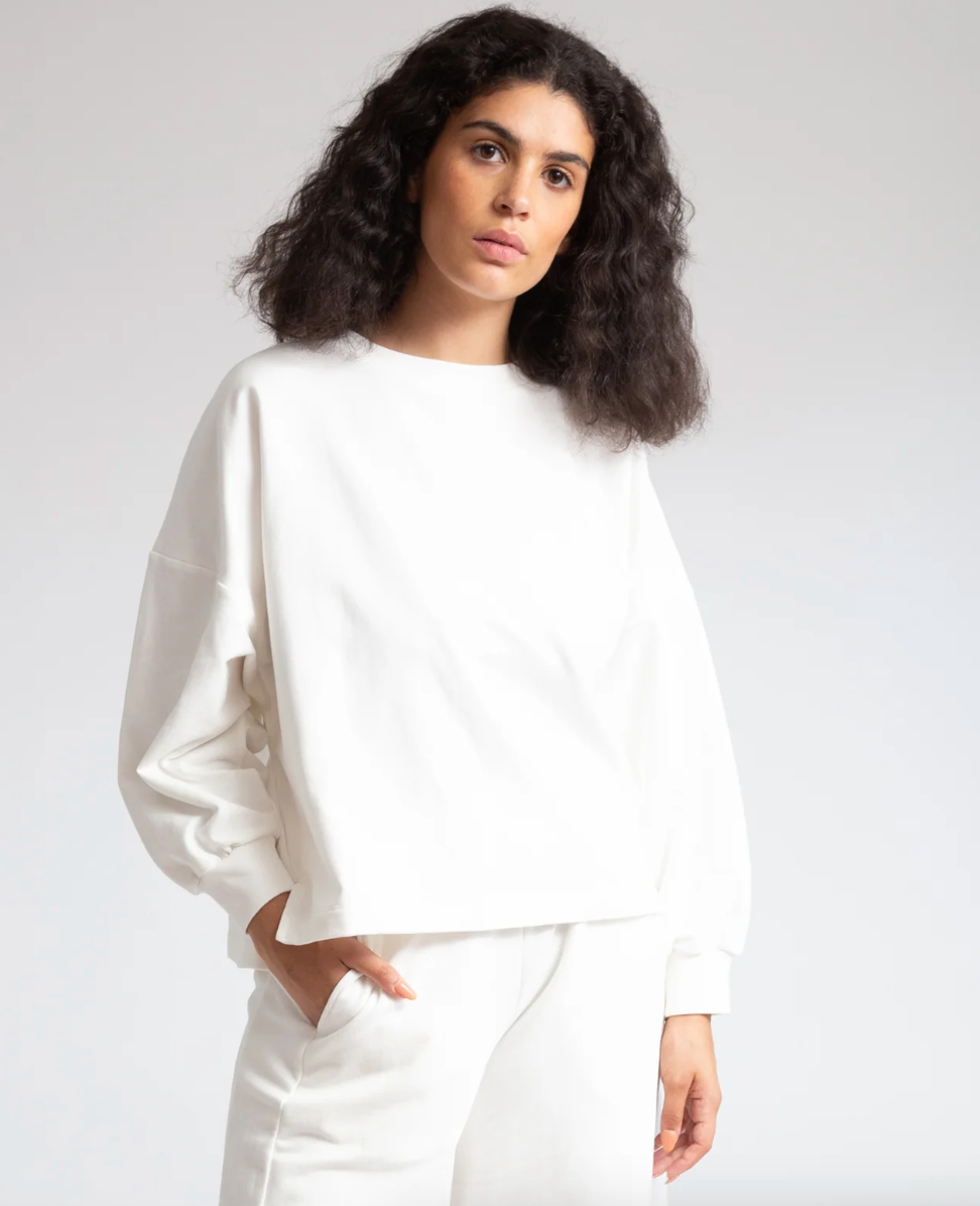 Serenity Organic Cotton Sweatshirt In Ivory