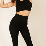 Lisa-Jane Organic Cotton Yoga Leggings In Black