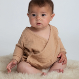 Jael Organic Cotton Baby Top In Brown