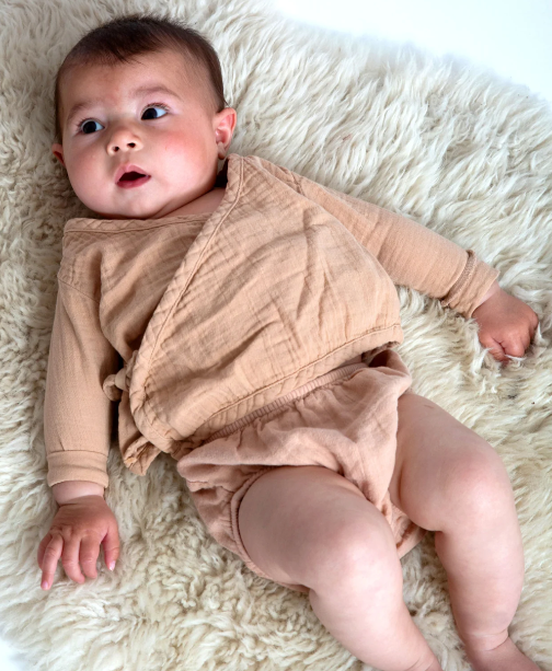 Gabriel Organic Cotton Baby Knickers In Brown