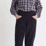 Erica Organic Cotton Cord Trousers In Charcoal