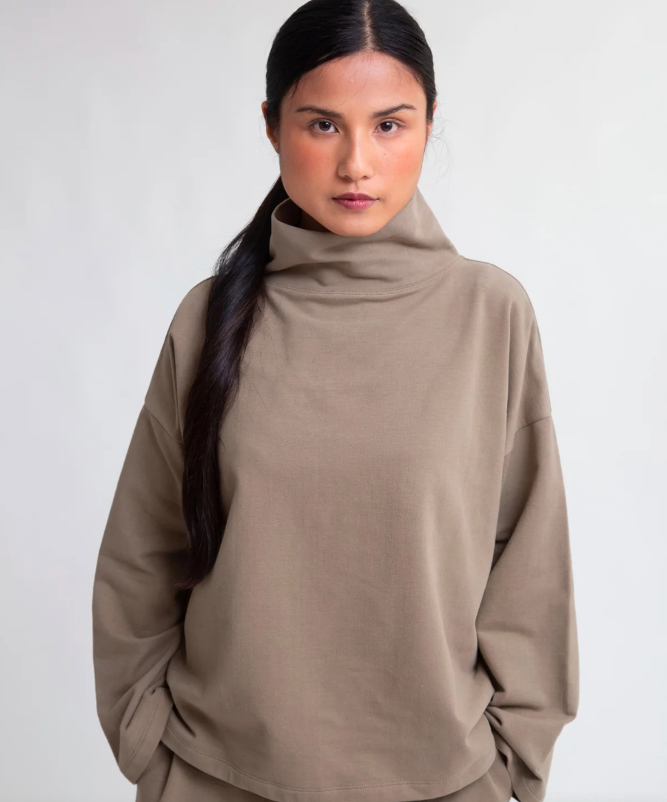 Ula Organic Cotton Sweatshirt In Lichen