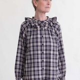 Tina-Cay Seacell Shirt In Navy & Beige Check