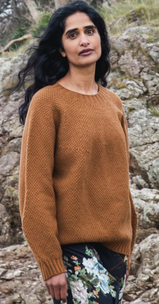 Maria Lambs Wool Jumper In Tan