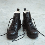 Siena Derby Boot In Black Suede