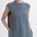 Pippa Lambs Wool Vest In Sage