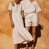 Arabella-Paige Organic Cotton Blouse In Pink Ditsy Floral