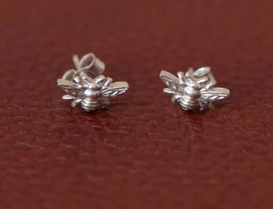 Bee Earrings In Recycled Silver