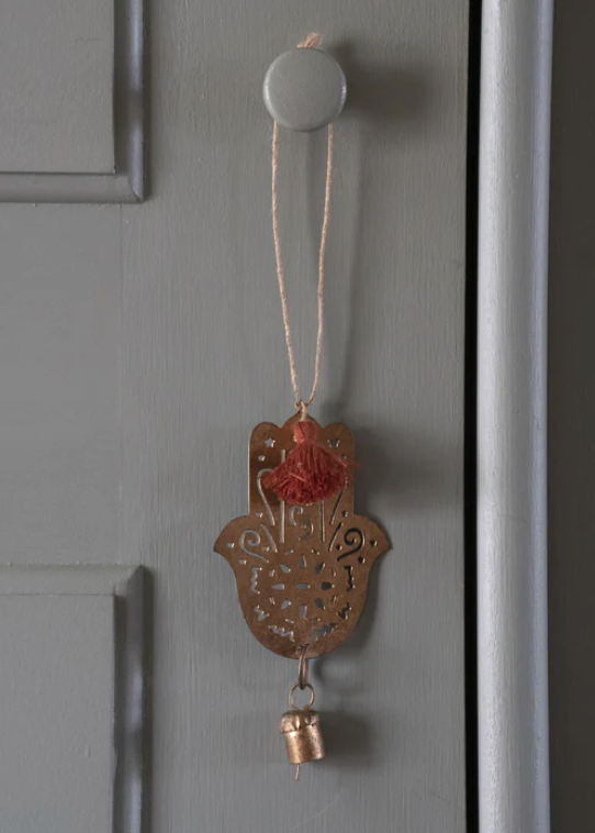 Fatima Hand Hanging in Antique Gold