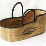 KOJO Handwoven Moses Basket with Leather Handles