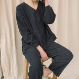 Acer Organic Cotton Cord Top in Charcoal