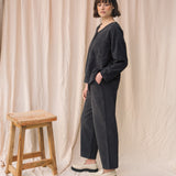 Acer Organic Cotton Cord Top in Charcoal